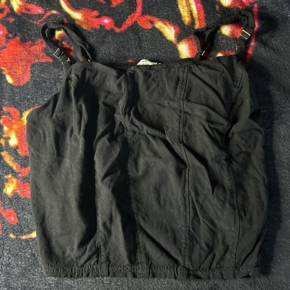 Free People Intimately cropped black cami top